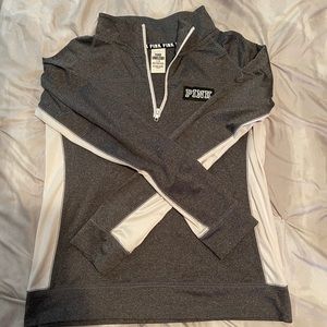 Victoria’s Secret Gray and White 1/4 Zip Pullover